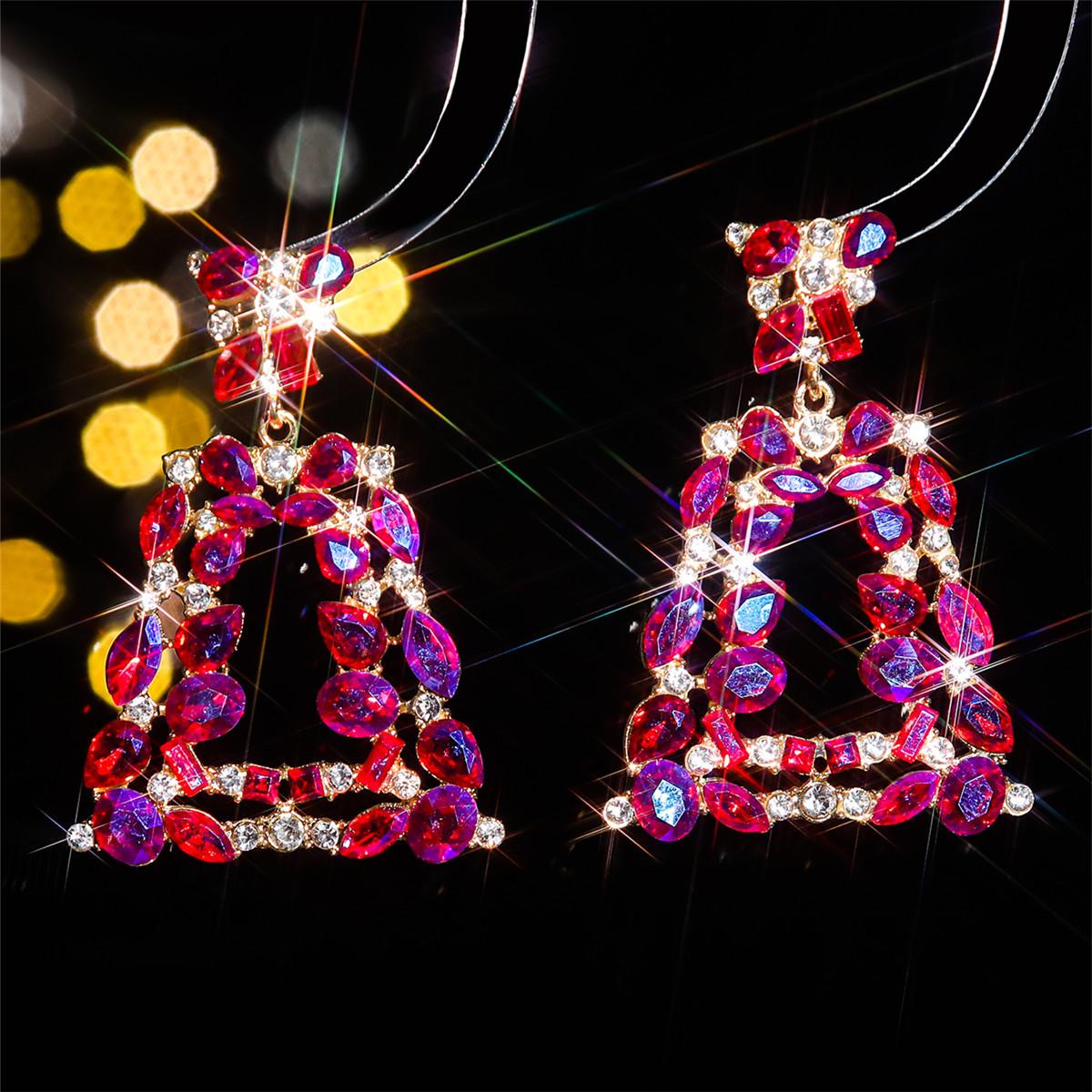 

Геометрические полые цветные блестящие серьги из кристаллов, персонализированные преувеличенные женские серьги, свадебные серьги