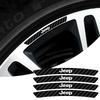 4Pcs Car Rims Wheels Curved Carbon Fiber Sticker Decal For Wrangler JK Grand Cherokee Gladiator Compass Renegade Patriot