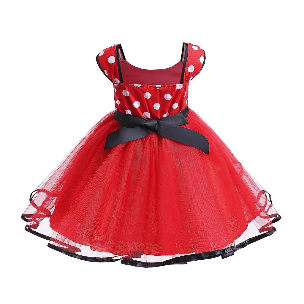Kostým MUXIU Minnie Mouse na Halloween pro dívky, Roztomilá a oblíbená puntíkovaná sukně, Krátké rukávy, Motýlek, Párty, Taneční kostým, Focení,