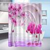 Rideau de douche Orchidée Orchidée Rose Reflet de l'eau Tunnel Art Design Fantaisie Décor Élégant Tissu Imperméable Ensemble Rideau de Bain