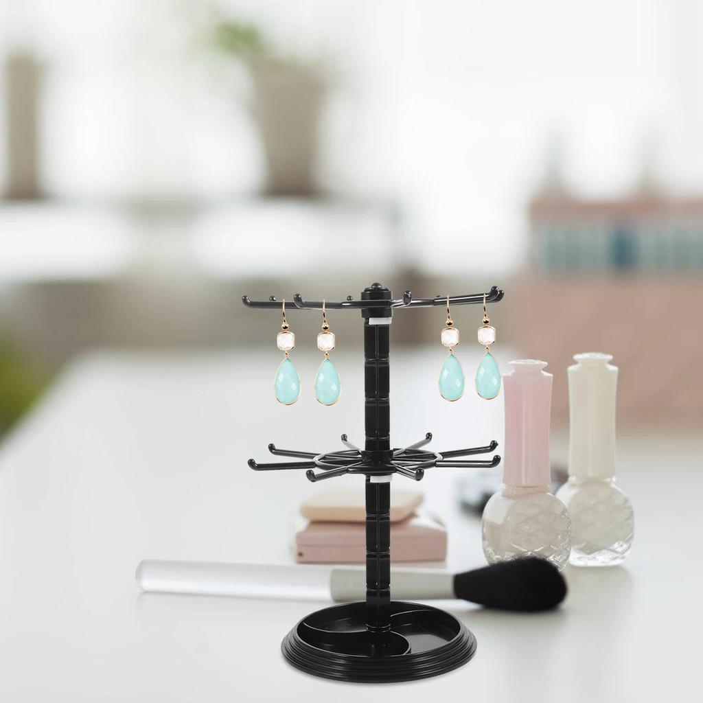 2-Tier Rotating Necklace Stand Stand Display Holder Earrings Necklace Stand Stand Watch Key Rack Keychain Hanger Organizer