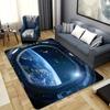 Space Capsule Galaxy View Door Mat, 3D Universe Visual Illusion Rug, Non-Slip Washable Decor Carpet for Game Room Patio