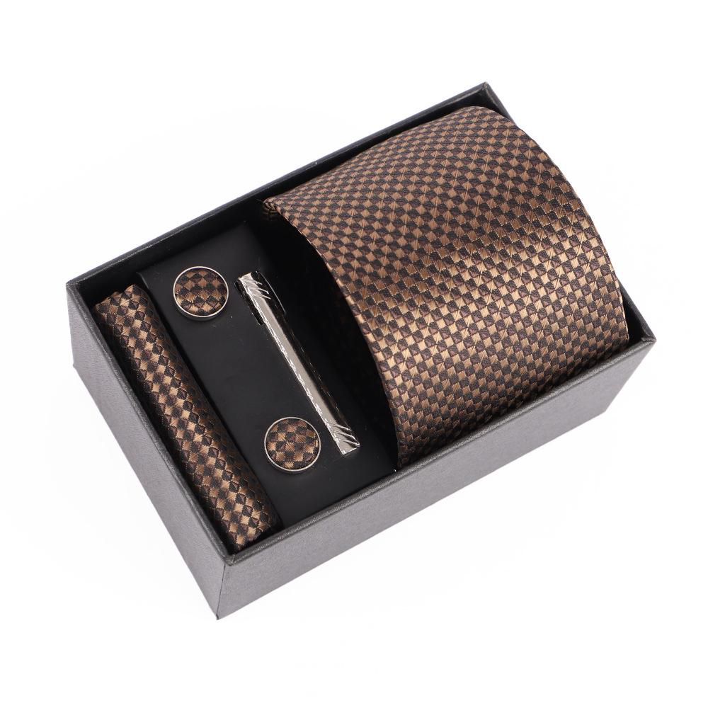 Luxe Heren Jacquard Borduurdas Cadeauset met Gepersonaliseerd Logo Ontwerp