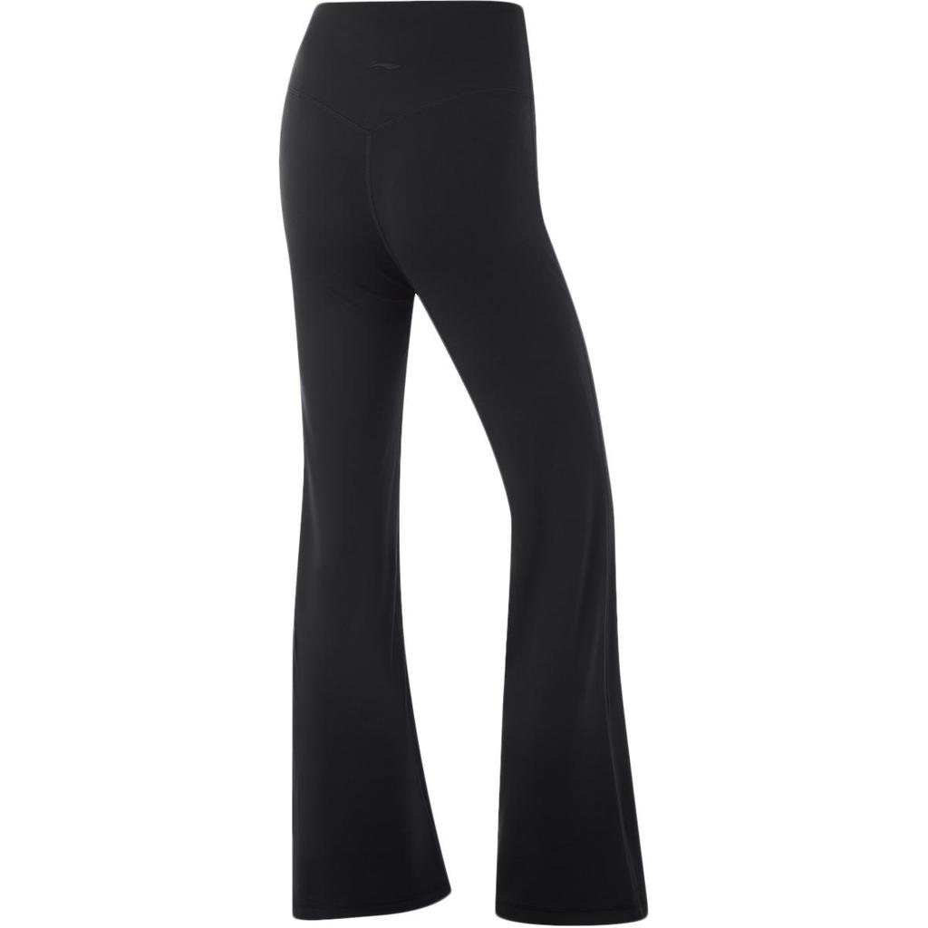 Li Ning Fitness Series Solid Color Slim Fit Straight Leg Knitted Sports Pants Women Pants Black AKLU156-3
