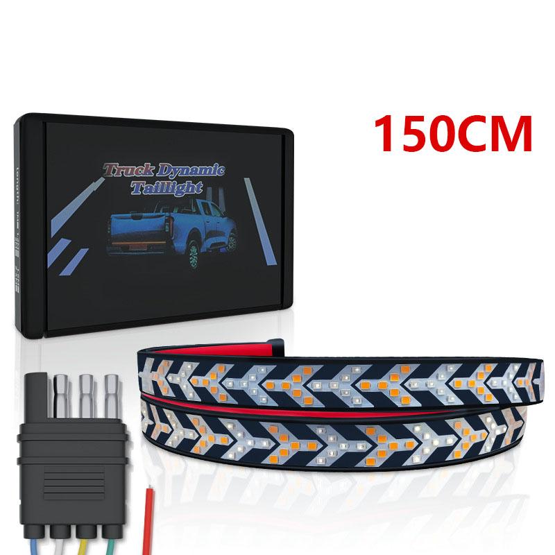 Car Tail Brake Warning Light Truck LED Tailgate Light Strip Dynamic Sequential Yellow Turn Signal Lamp Bar For Pickup Jeep 12V