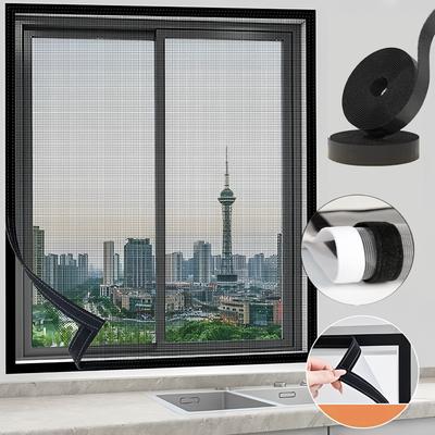 Κουνουπιέρες Παραθύρου Δίχτυ Παραθύρου Αντιεντόμων Αυτοκόλλητο Αντιανεμικό Δίχτυ Παραθύρου Επαναχρησιμοποιούμενο Velcro Χωρίς Διάτρηση Τρυπών