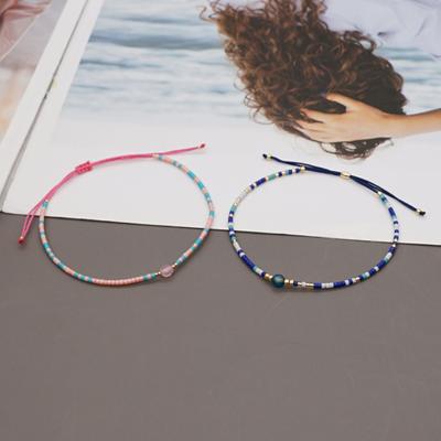 Yousheng Lady Bracelet Boho Style Handmade Aesthetic Adjustable Faux Crystal Decorate Attractive Bohemian Ethnic Beaded Bracelet Women Accessory