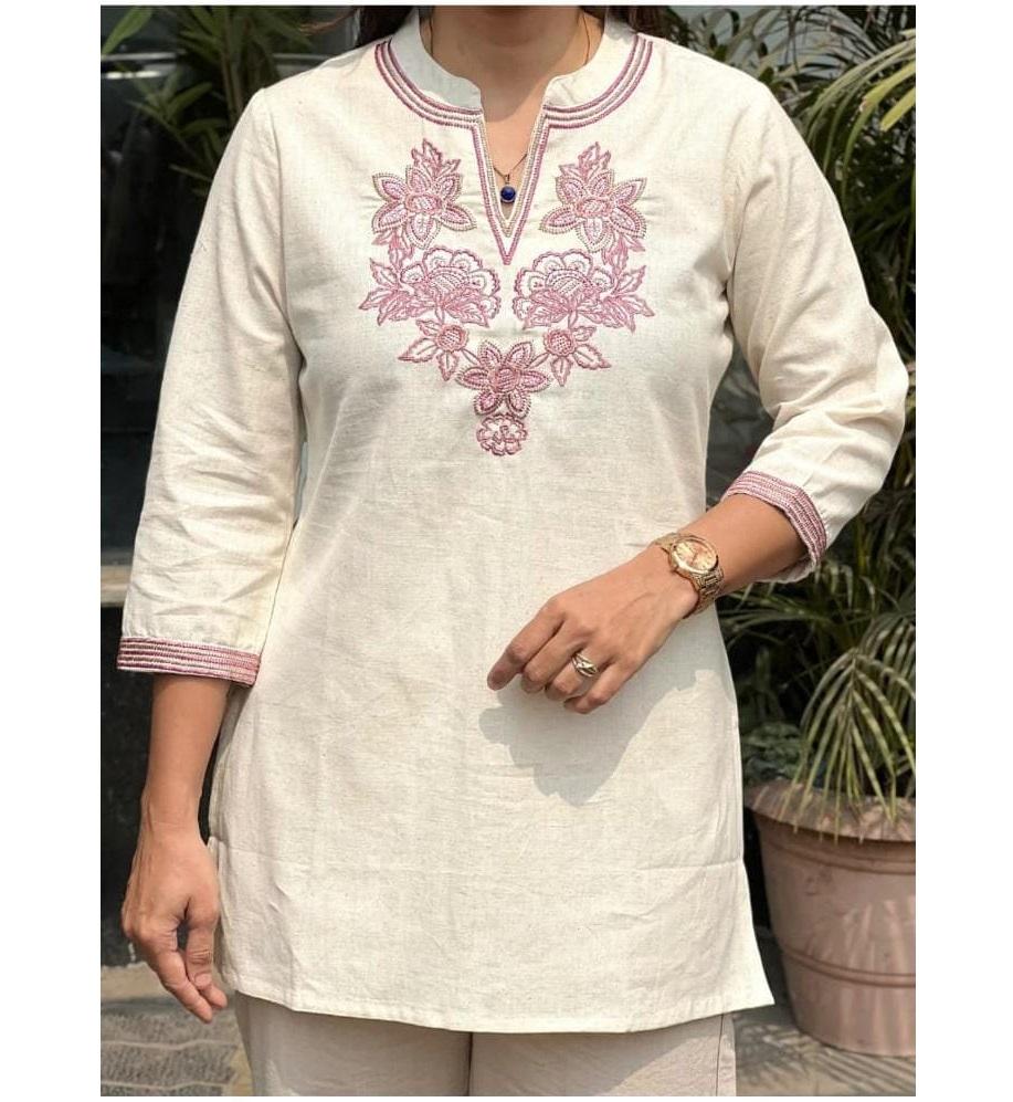 Women Designer Cotton Top Tunic Kurta Top