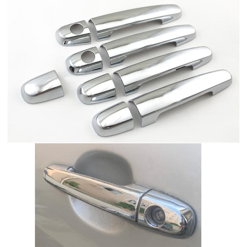 Car ABS Chrome Accessories Plated Door Handle Bowl Cover Trim Paste Style For Toyota Yaris Vitz Hatchback 2006 2008 2012 2013
