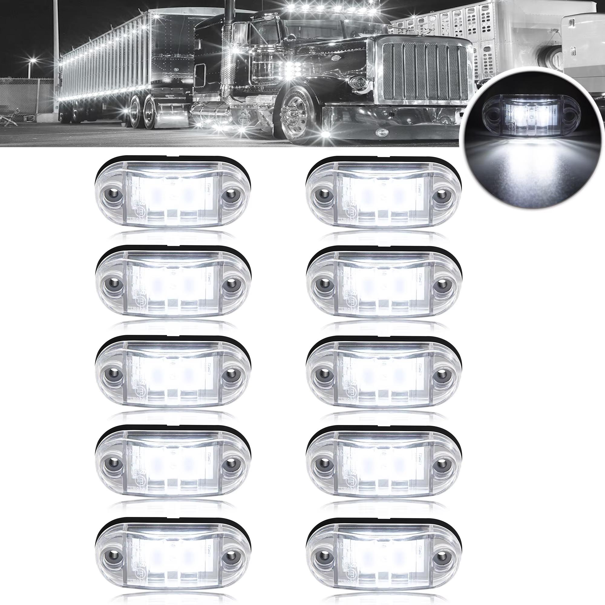 10PCS Caravan 12V 24V Side Lights Led Warning Tail Light Trailer Truck Side Marker Lamp LED Truck Accessories for Lorry Van