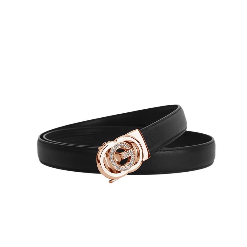 PLOVER Women s Classic Double C Gold Buckle Leather Belt