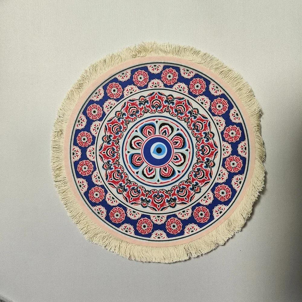 Woven flower Persian carpet small coaster retro style rubber non-slip computer mats wholesale merchants cheap mouse pad desk mat