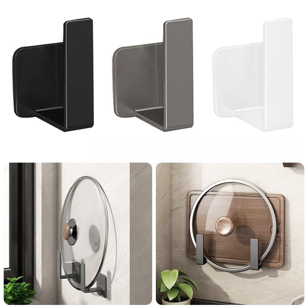 1PC New Punch-Free Lid Holder Multifunctional Carbon Steel Pot Lid Storage Rack Wall Hanging Kitchen Storage Rack for Kitchen