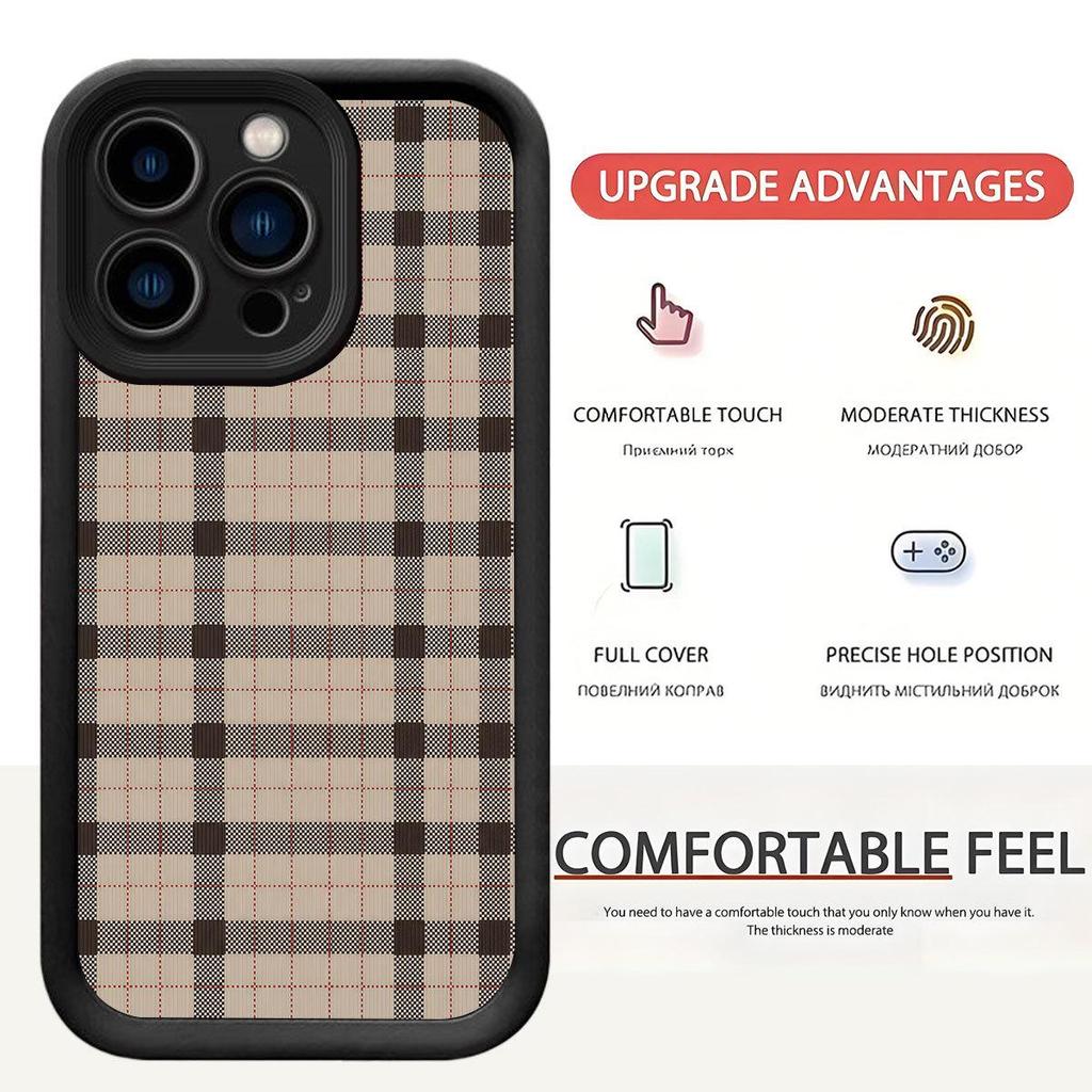 Brown Plaid Groove iPhone 15/16/17 Pro Max Protective Case