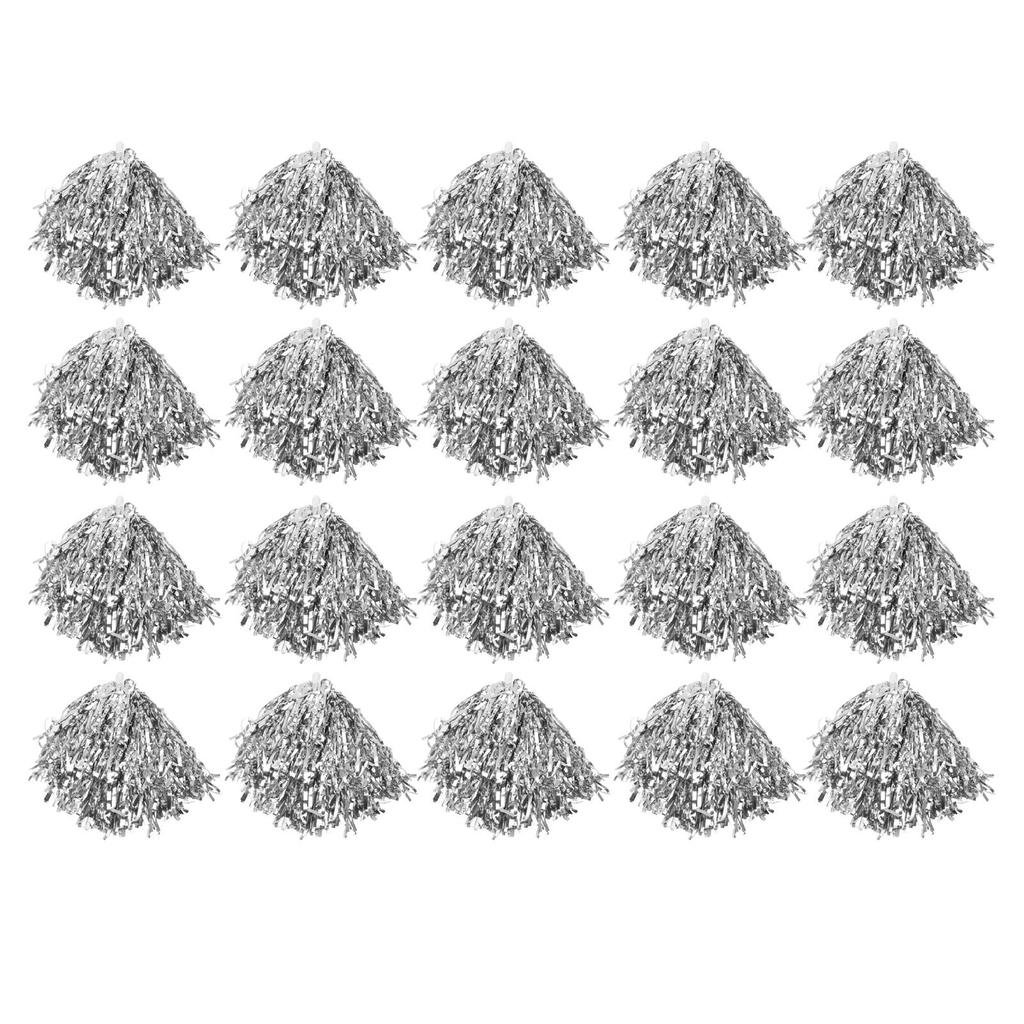 20Pcs Che Ing Squad Hand 3.3in Handle Pure Color PET Che Ing Pompoms for Sports Party Stage Show