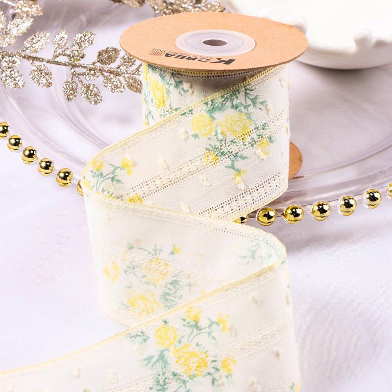 

5yards 25/48MM Cotton Hollow Floral Lace Ribbon for DIY Hair Bows Sewing Supplies Gift Packing Hat Decor Craft Accessories 25mm-5yards