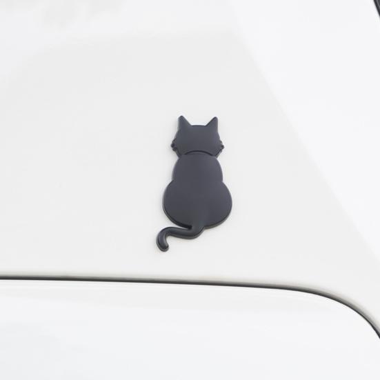 Car Decal Metal Cat 3D Animal Emblem for Scratch Hiding Chrome Finish Zinc Alloy Sticker for Body And Trunk Weatherproof Outdoor Use