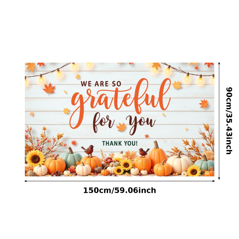 Colorful Pumpkins Harvest Festival Banner Thanksgiving Banner Seasonal Decor for Holiday Party Autumn Festival Indoor Decoration