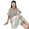 Cloud Cotton Summer Pajama Dress - Women's Short Sleeve Sweet Girl Print Homewear