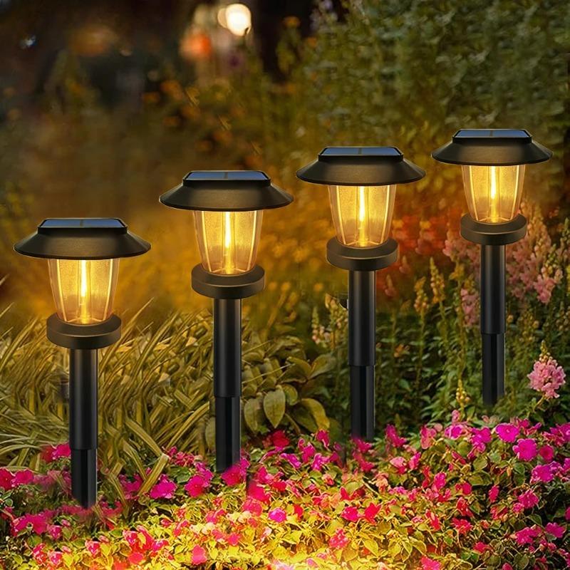 

3000LM Садовое декоративное освещение Солнечная тропа Светодиодный уличный пейзажный тропа IP65 Водонепроницаемый солнечный садовый светильник 3000LM-2PCS