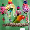 Bird Cockatiel Toys Foraging Swing Mat Rattan Small Bird Hanging Swing Foraging Toy for Birds Shredding Seagrass