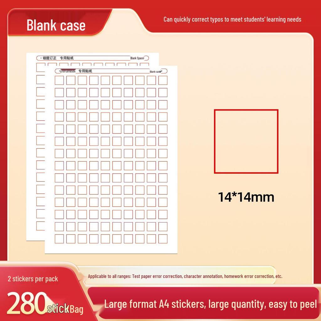 Multifunctional Correction Stickers: Tianzige, Pinyin, Mi Zige, English Grids for Elementary Students