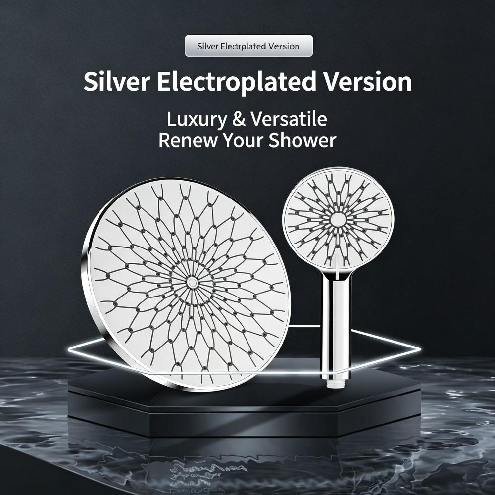 1 pc high-end hotel bathroom with the same shower head, available in both handheld and overhead options, durable, drop resistant