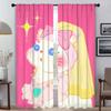 Pink Cat Shades Curtains Child Room Tulle for Bedroom Blackout Curtain Home Interior Curtains 2 Pieces Partition Living Kitchen