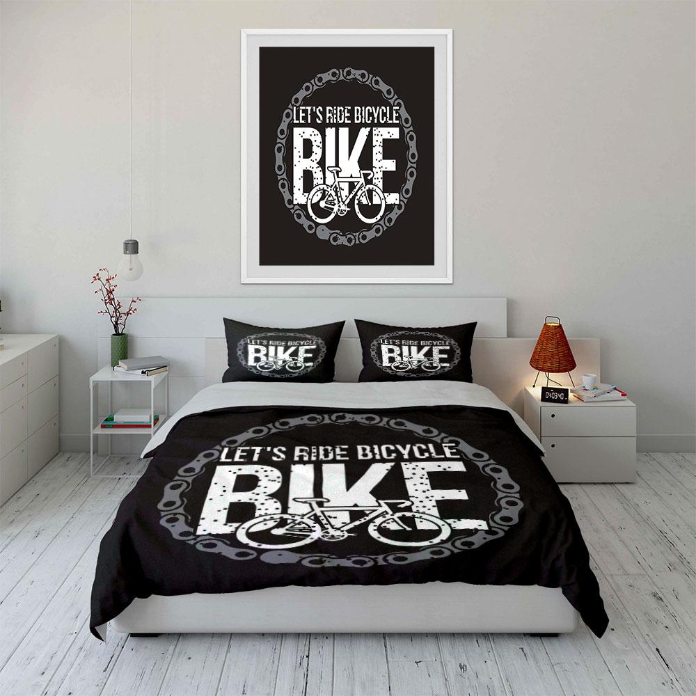 Bicycle chain and text. Bedding sets Duvet cover sets Duvet covers Pillowcases(1*Duvet Cover 2*Pillowcases without duvet insert)