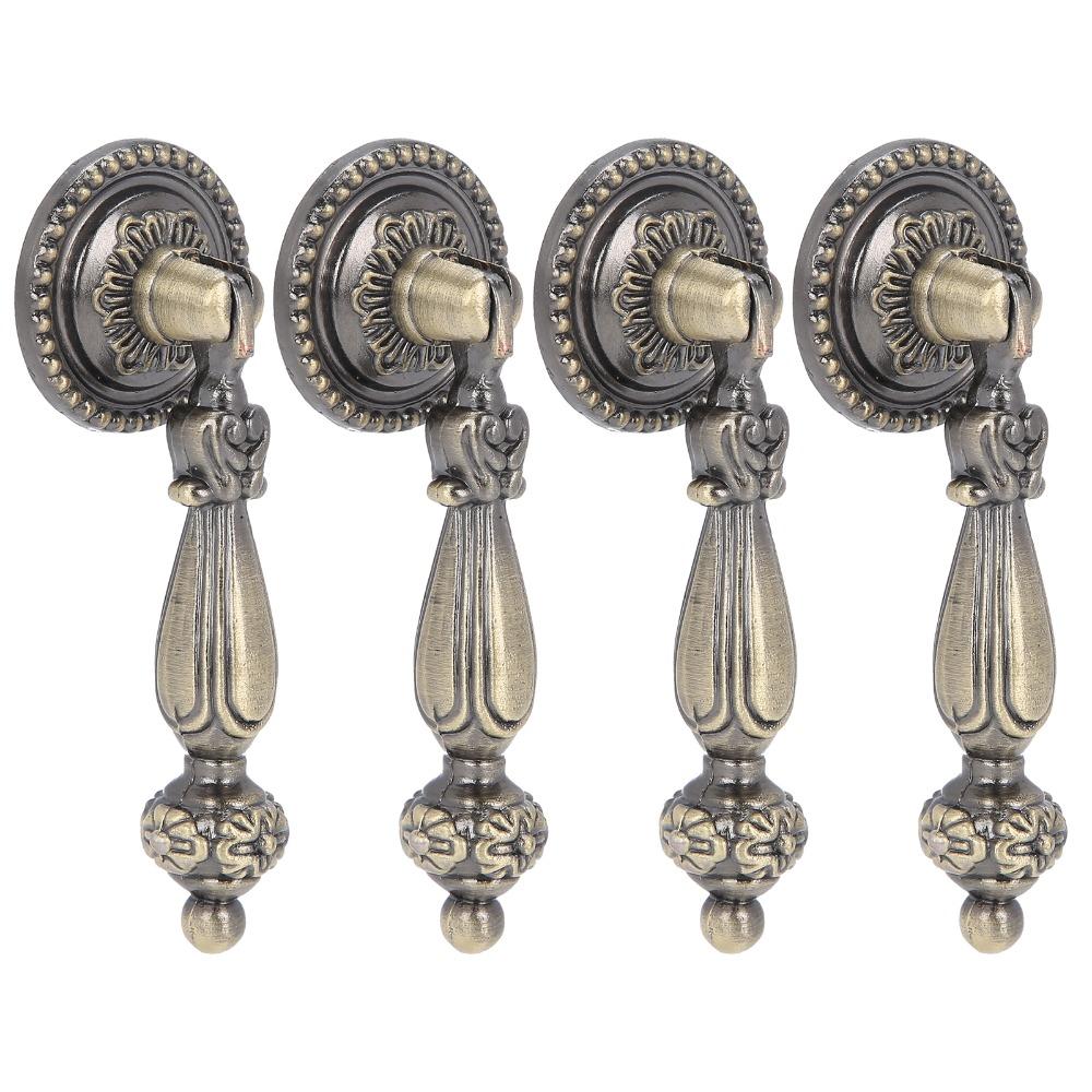 4 PCS Big Size Antique Style Handles Retro Copper Bronze Tear Drop Pulls Cabinet Upgrade
