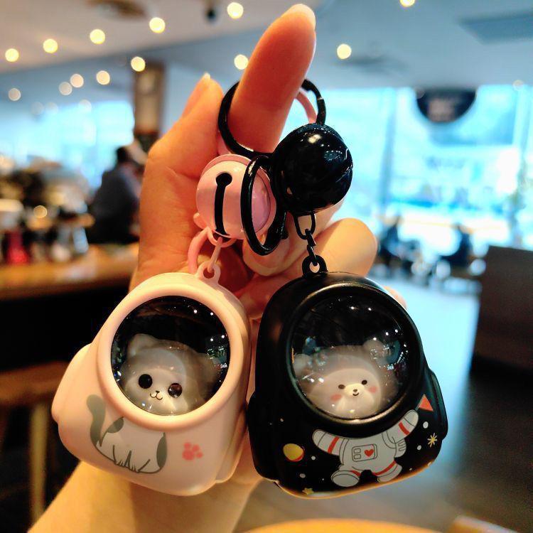 Luminous Bear Backpack Keychain with Night Light - Trendy Car Pendant Cat and Bear Backpack Night Light