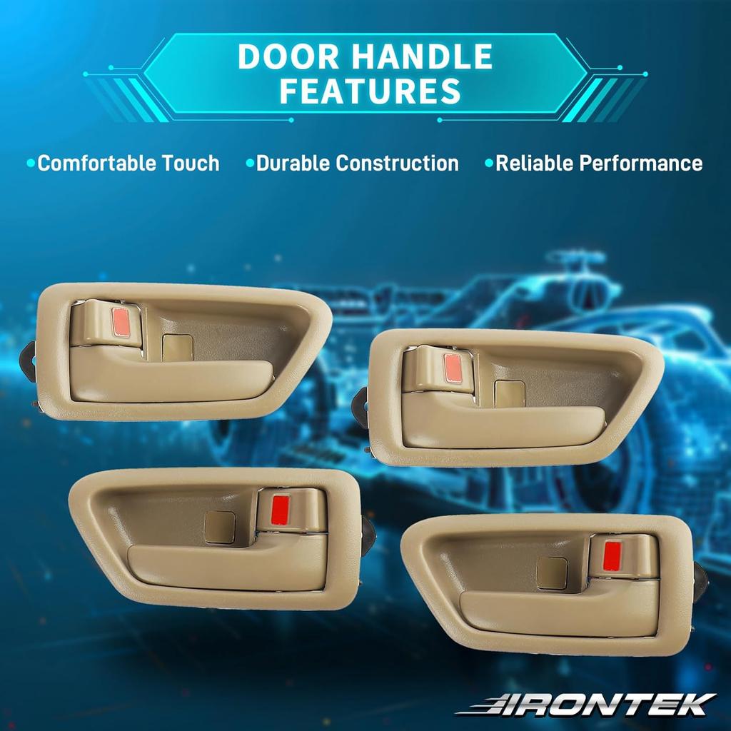 IRONTEK Interior Door Handle for Front/Rear Driver and Passenger Side Fit for Toyota Camry 1997-2001 Inner Door Handle #69206-AA010-E0,