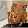 New Trend Woven Shoulder Bag Spring Grid Handheld Women's Bag Versatile Hollow Beach Underarm Bag