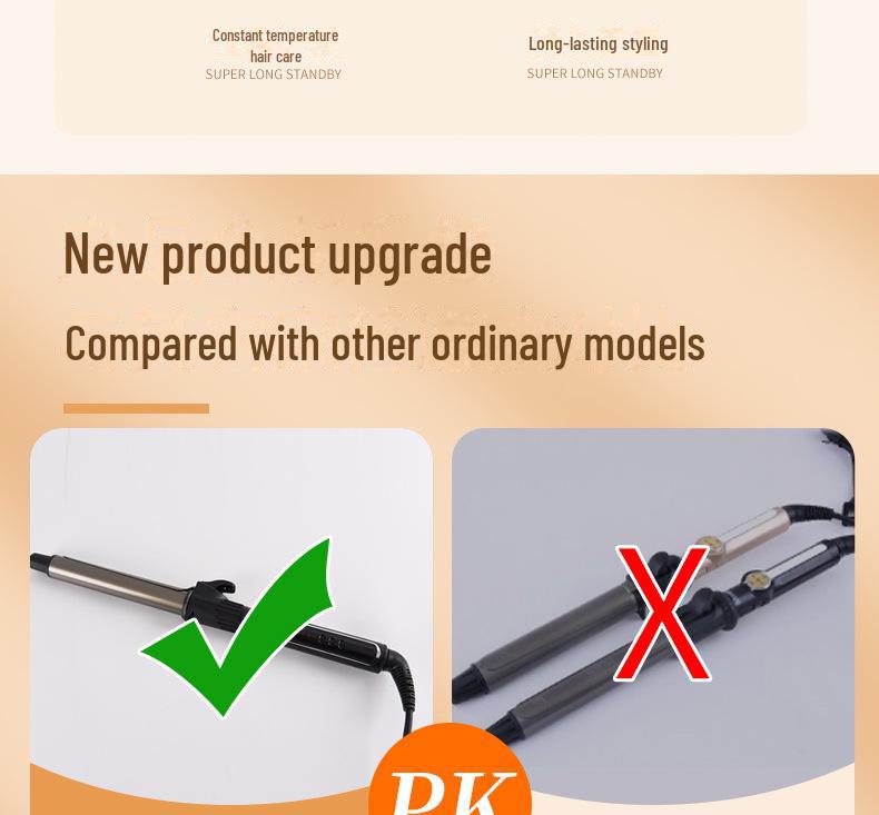 Professioneller, um 360° drehbarer Styling-Lockenstab für den Salongebrauch – große und kleine Größen