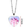 Love Necklace Accessories Anime Cartoon Peach Heart Pendant Sweater Chain