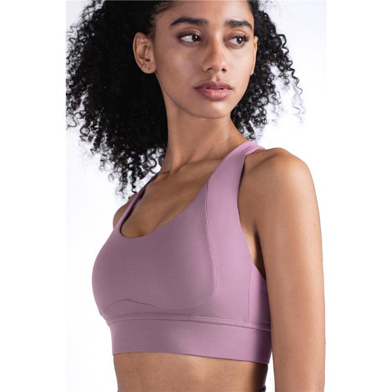 Women's Cross Sports Fitness Bra, Show Chest, Gather Back, Anti Shock Yoga Sports Bra