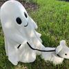 LED Night Lamp Ghost Walking Dog Statue Soft Warm Glow USB Powered Lighted Indoor Figurine Lamp Halloween Decoration