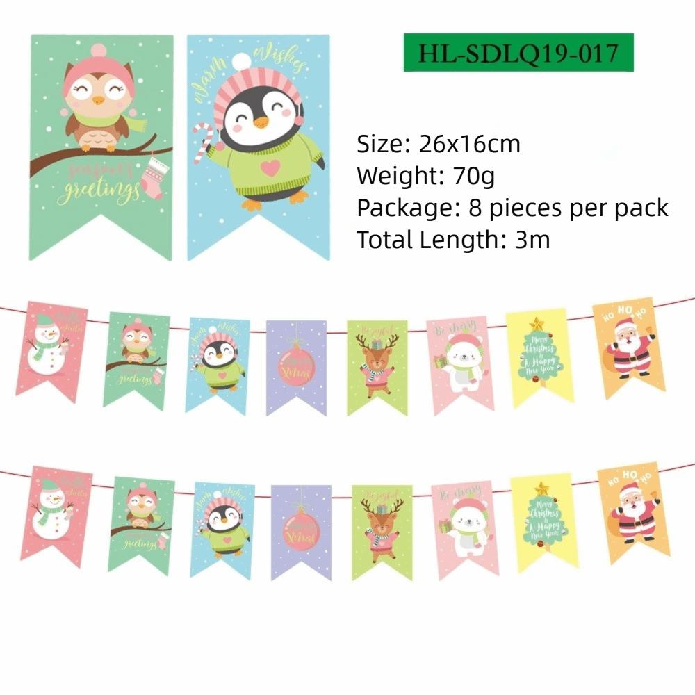 

Бумажный рождественский флаг Рождественская тематическая вечеринка Декор Баннер Рождественский вымпел Декор торгового центра E