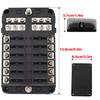 32V Plastic Cover Fuse Box Holder M5 Stud With LED Indicator Light 12 Ways Blade For Auto Car Boat Marine Trike RVs Ship Pickup