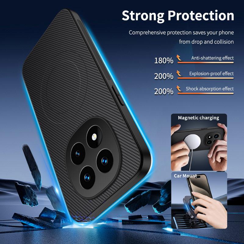 For Redmi 14C Note 14 Pro Plus 5G 4G Phone Case Magnetic Wireless Charging Lens Protection Silicone Leather Back Cover Cases