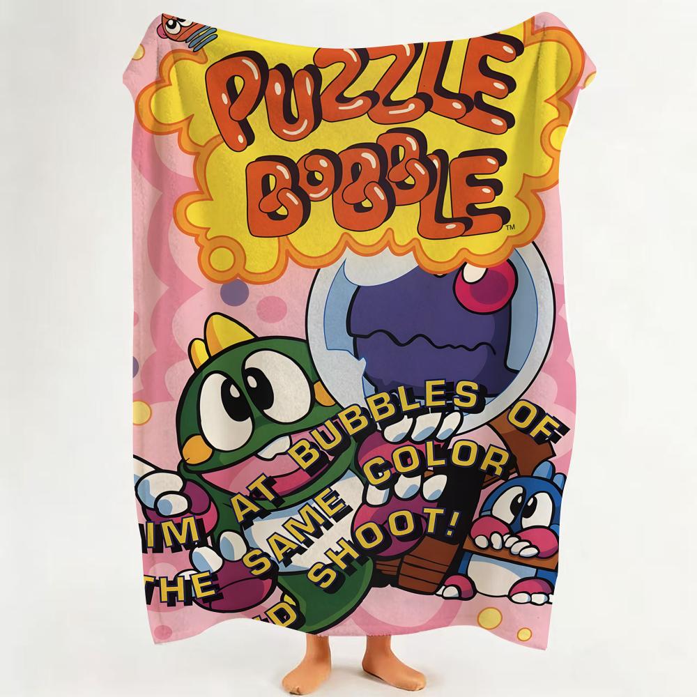 Game G Game B Bubble B Bobble Throw Flannel Throw Blanket Suitable for Sofa Living Room Bedroom
