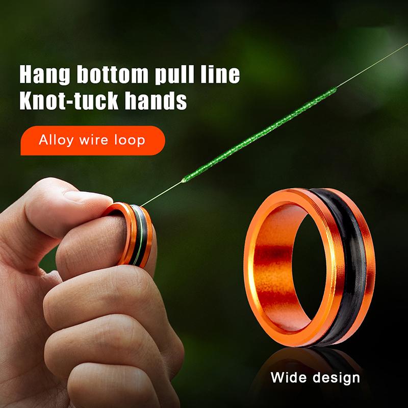 1/2Pcs Fishing Line Puller Anti-Slip Rubber Ring Portable Line Pull Loop Aluminum Alloy Fishing Tackle Tool Fishing Equipment