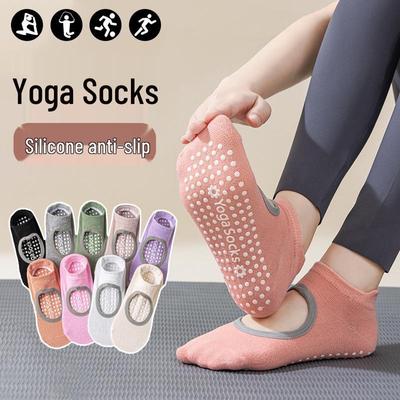 Rutschfeste Silikon-Socken für Damen für Yoga & Pilates - Atmungsaktiv, Schweißabsorbierend, Fersenfreies Design