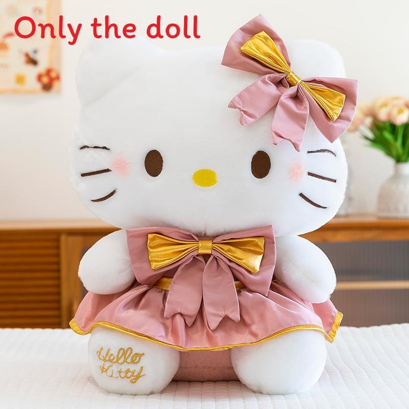 

Плюшевая игрушка-кошка для девочек, мягкая, с коротким ворсом, розовая, компаньон для сна, подарок 30cm