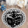 Black Cat Round Carpet for Living Room Rugs Children Carpet Bedroom Bath Mat for Children Home Decoration Anti-slip Doormat