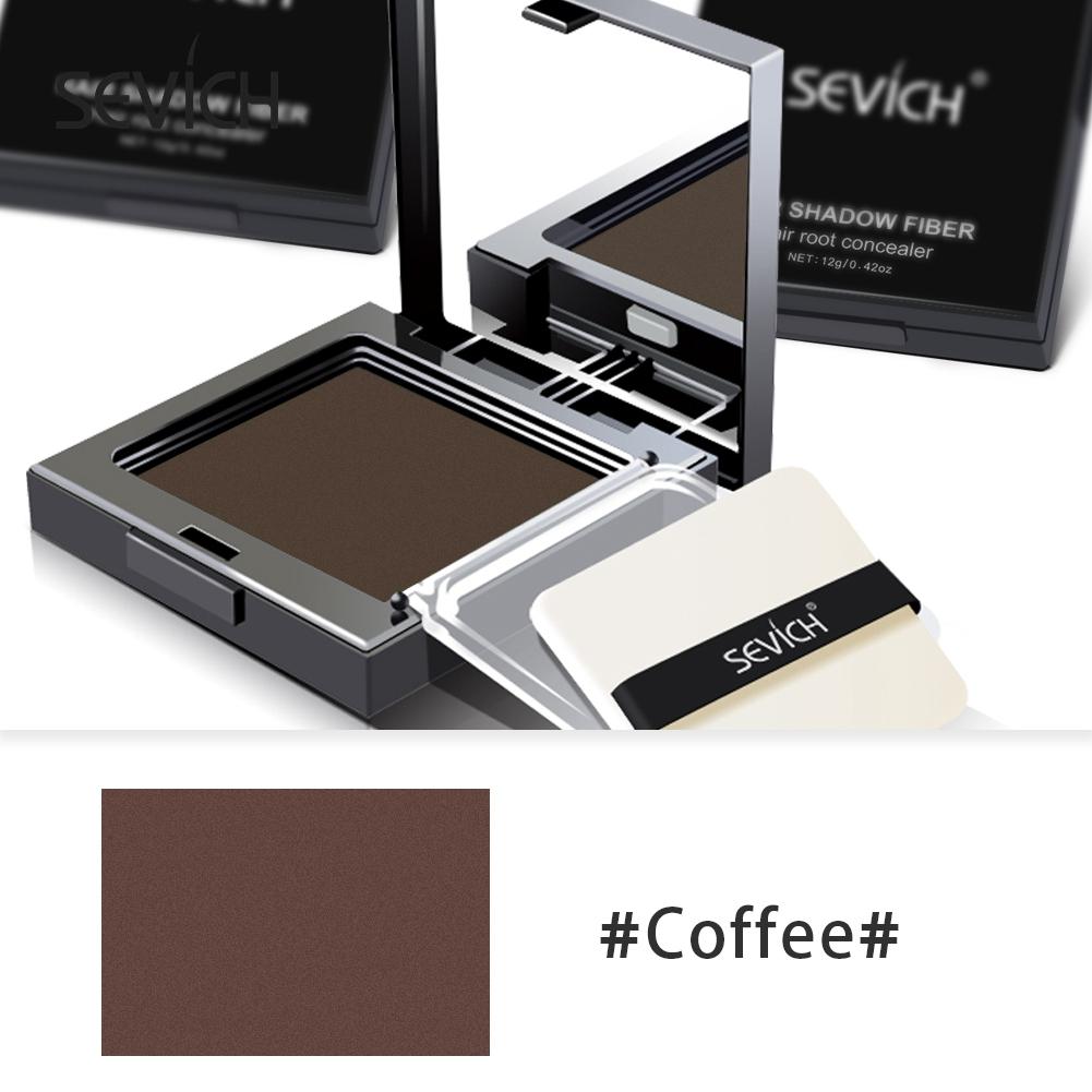SEVICH Poudre capillaire magique duveteuse 12 g pour ligne de cheveux, ombre à paupières, anti-cernes, couverture des racines, couverture grise, unisexe, instantanément, noir/brun foncé/café