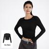 Bo Jue Damen Slim Fit Langarm Yoga Top