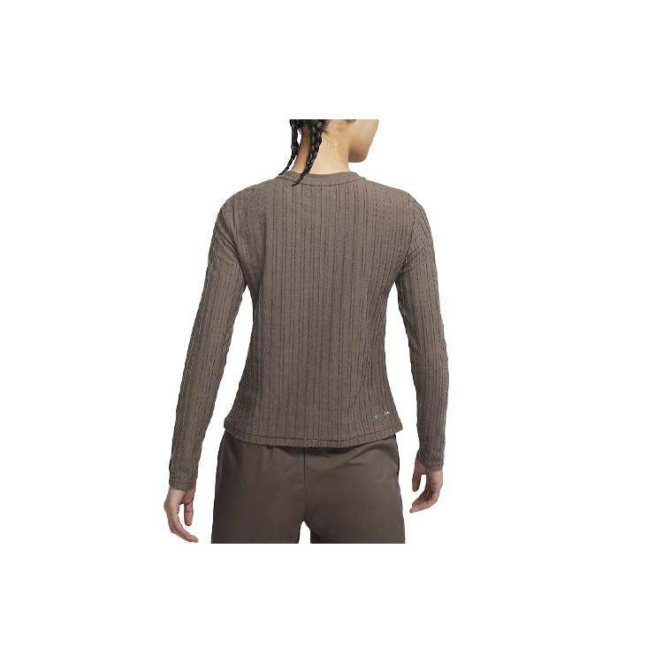 (WMNS) Nike SS22 Sportswear Dri-FIT Adv Tech Pack Quick Dry Knit Round Neck Long Sleeves Brown T-Shirt Women's DM6165-004