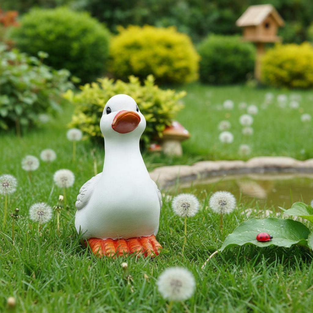 Duck Statue Resin Duck Figurine Outdoor Decor Cute for Yard, Patio