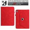 For iPad 10.9 (2022) Leather Case Rotatable Honeycomb Imprinted Shockproof Tablet Cover with Stand